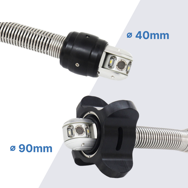 Webvision Profesjonalna Kamera Inspekcyjna 40m – Głowica Obrotowo-Uchylna 28mm – Obrót 360° / Pochylenie 180° – Monitor HD 10.1" – Kamera Kanalizacyjna 512Hz