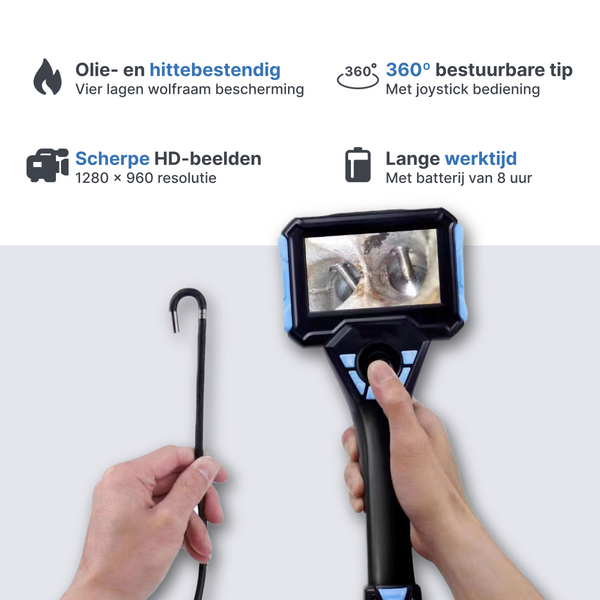 Webvision WVS40 Przemysłowa Kamera Endoskopowa – Obiektyw 6 mm – Głowica Obrotowa 720° – Odłączany Kabel (1–10 m) – IP68 – Odporna na Wysokie Temperatury