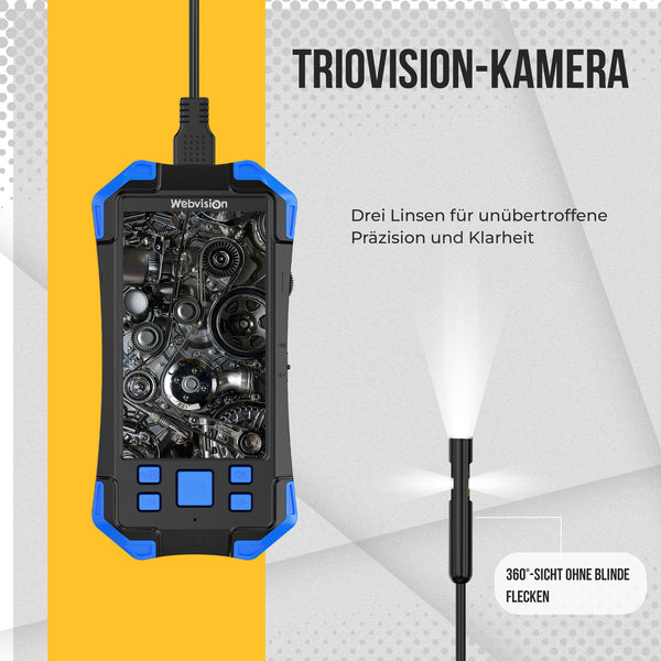 Kamera inspekcyjna endoskopowa Webvision – potrójny obiektyw FHD – odłączany kabel – 8 mm – 3000 mAh – kabel 5, 10 lub 15 m – IP68