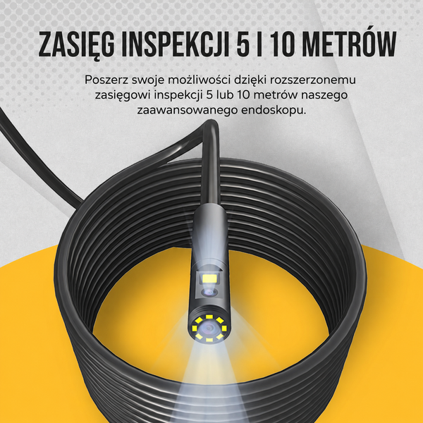 Kamera inspekcyjna Webvision Endoskop – obiektyw FHD Triple – wymienny kabel (5m, 10m lub 15m) – 8mm – 3000mAh – IP68