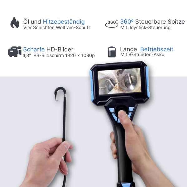 Kamera endoskopowa przemysłowa Webvision WVS40 – obiektyw 6 mm – ruchoma głowica 720° – wysoka temperatura – IP68