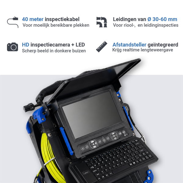 Kamera inspekcyjna Webvision 14 mm z ekranem 10,1 cala – Do wąskich rur 20-60 mm