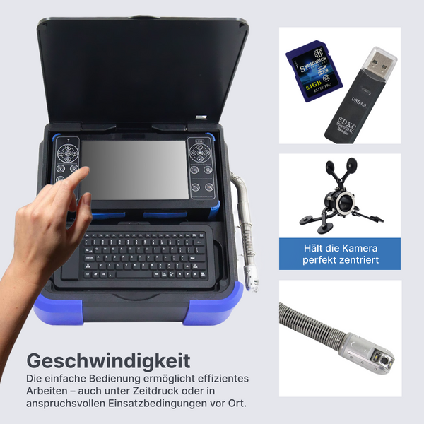 Webvision Profesjonalna kamera inspekcyjna HD – 360° Pan/Tilt – z licznikiem metrów – IP68