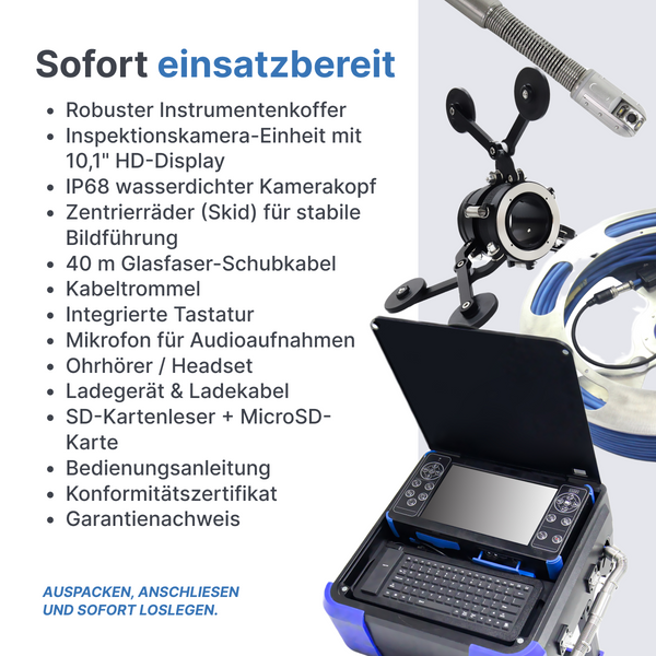 Webvision Profesjonalna kamera inspekcyjna HD – 360° Pan/Tilt – z licznikiem metrów – IP68