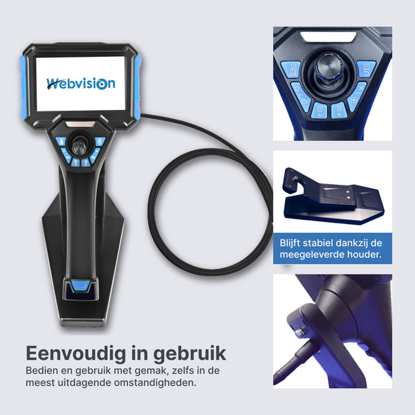 Webvision WVS40 Przemysłowa Kamera Endoskopowa – Obiektyw 6 mm – Głowica Obrotowa 720° – Odłączany Kabel (1–10 m) – IP68 – Odporna na Wysokie Temperatury