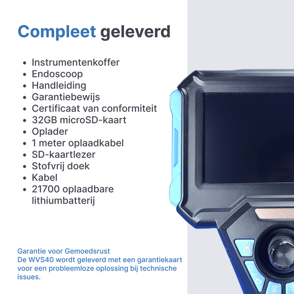 Webvision WVS40 Przemysłowa Kamera Endoskopowa – Obiektyw 6 mm – Głowica Obrotowa 720° – Odłączany Kabel (1–10 m) – IP68 – Odporna na Wysokie Temperatury
