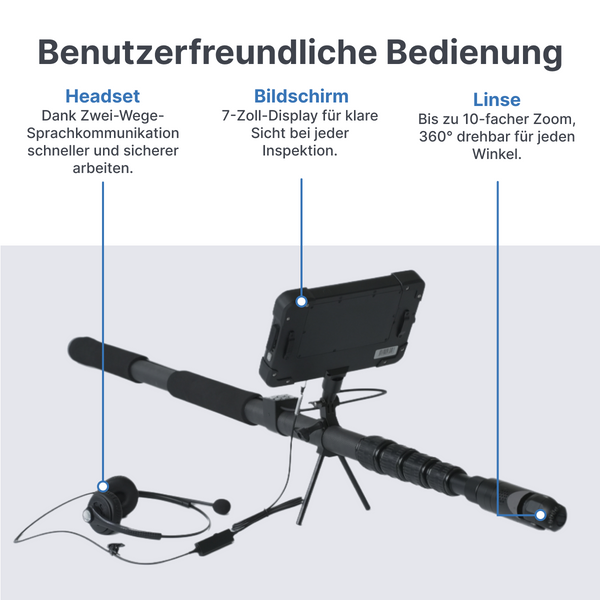 Webvision Profesjonalna teleskopowa kamera inspekcyjna z 360° PT – monitor 4K