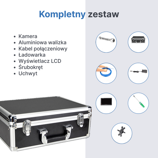 Webvision Kanalizatiecamera met 25 mm FHD Lens – Inspectiecamera met 7" Scherm – Kabelopties: 20 m, 30 m, 40 m – IP68