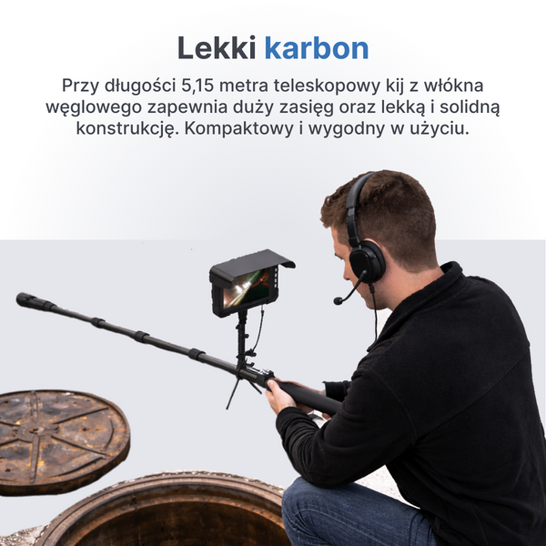 Webvision Teleskopowa kamera inspekcyjna 360° PT – Monitor 4K