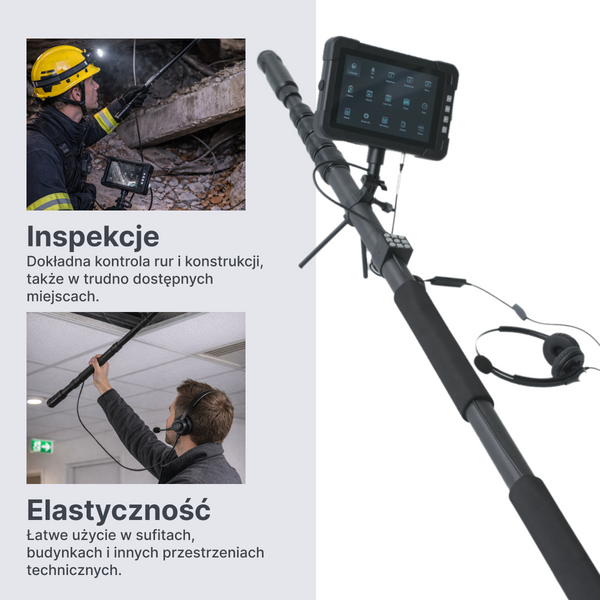 Webvision Teleskopowa kamera inspekcyjna 360° PT – Monitor 4K