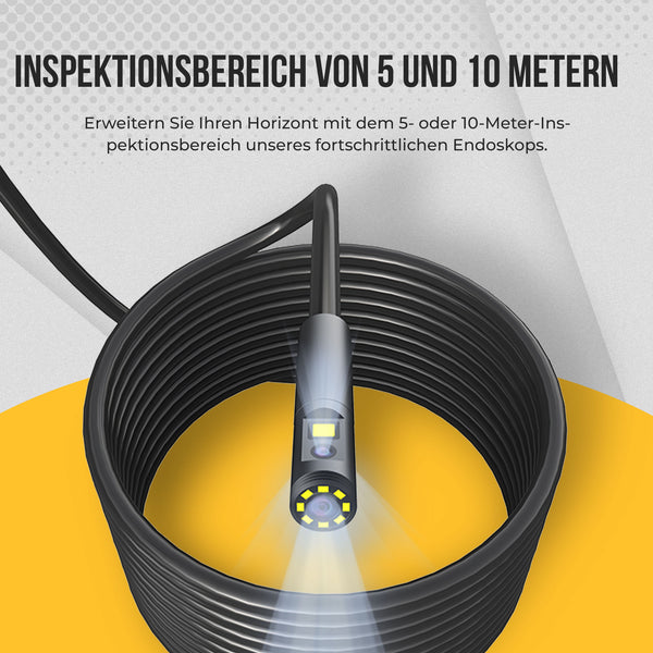 Kamera inspekcyjna endoskopowa Webvision – potrójny obiektyw FHD – odłączany kabel – 8 mm – 3000 mAh – kabel 5, 10 lub 15 m – IP68