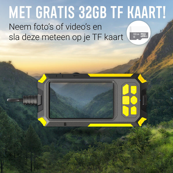 Endoscoop Camera Dual Lens Inspectiecamera 5M Kabel - FullHD - 8mm - 4.5"scherm - IP68 - Incl. Micro SD kaart 32GB - Endoscoopwereld.nl